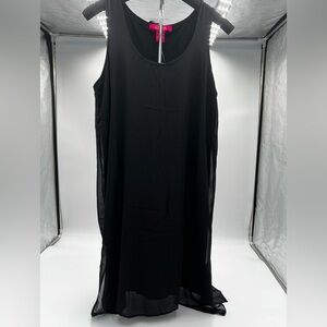 New Catherine Malandrino‎  black overlay dress. size medium Sheer top layer
